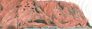 Ayers Rock (2015), 9 x 28 cm, ink & watercolour on paper 