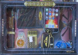 Offerings : paper models of wallet, smart phone, watch, car key, pen, cigarete lighter and sun-glasses