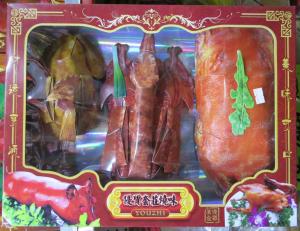Modern joss paper (ghost food : BBQ suckling pig, roast duck, chicken)