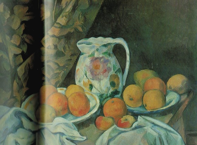 Paul Cézanne (1839 – 1906), Still life with Curtain, ca 1899, oil on canvas, 54.7 x 74 cm, The Hermitage