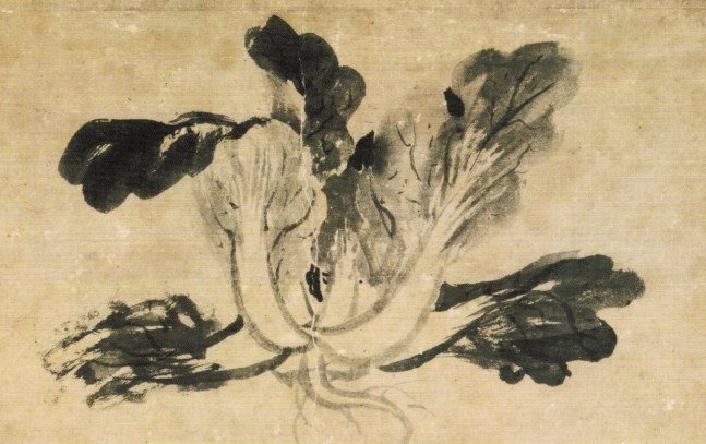 Anonymous, Bok choy, ink and watercolour on paper