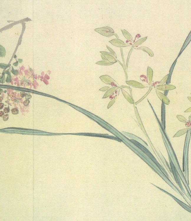 Zhōu Zhīmiǎn(周之冕) (born 1521) One Hundred Flowers Scroll (百卉圖), a small segment of a long scroll 
