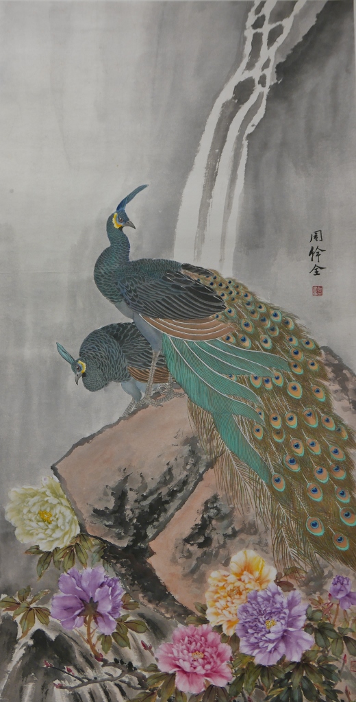 Two Peacocks