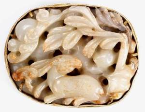 Yuan Dynasty Jade belt decoration (元 玉帶飾)